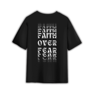 FEARLESS FAITH OVERSIZED T-SHIRT - M, Black