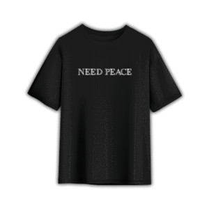 NEED PEACE OVERSIZED T-SHIRT - 2XL, Black