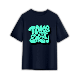 TAKE IT EASY OVERSIZED T-SHIRT - M, Navy Blue