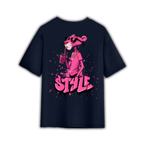 PINK PANTHER OVERSIZED T-SHIRT - L, Navy Blue