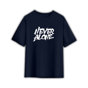 NEVER ALONE OVERSIZED T-SHIRT - M, Navy Blue