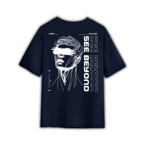 SEE BEYOND OVERSIZED T-SHIRT - M, Navy Blue