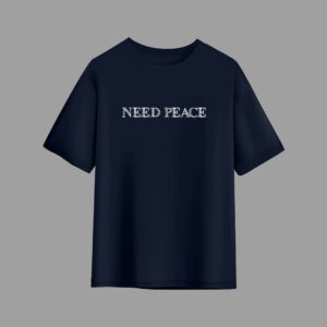NEED PEACE OVERSIZED T-SHIRT - 2XL, Navy Blue