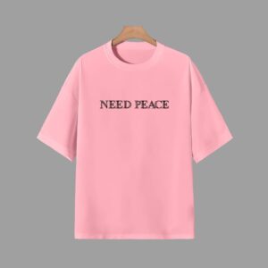NEED PEACE OVERSIZED T-SHIRT - L, Blush Pink