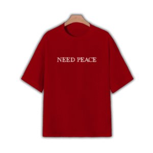 NEED PEACE OVERSIZED T-SHIRT - XL, Red