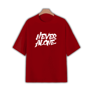 NEVER ALONE OVERSIZED T-SHIRT - 2XL, Red