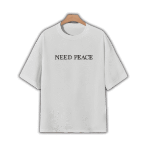 NEED PEACE OVERSIZED T-SHIRT - XL, White
