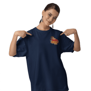 AAO BEHEN CHUGLI KARE OVERSIZED T-SHIRT - 2XL, Navy Blue