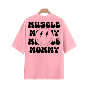 MUSCLE MOMMY⚡ OVERSIZED T-SHIRT - M, Blush Pink