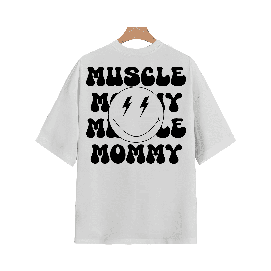 MUSCLE MOMMY⚡ OVERSIZED T-SHIRT - XL, White