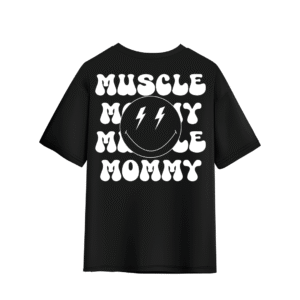 MUSCLE MOMMY⚡ OVERSIZED T-SHIRT - M, Black