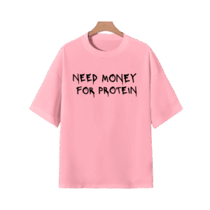 NEED MONEY FOR PROTEIN OVERSIZED T-SHIRT - L, Blush Pink
