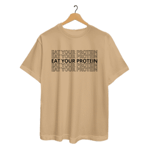 EAT YOUR PROTEIN REGULAR FIT T-SHIRT - 2XL, beige