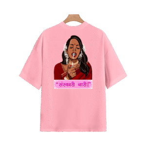 SANSKARI NARI OVERSIZED T-SHIRT - S, Blush Pink