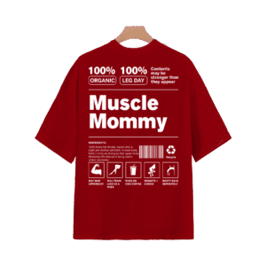 MUSCLE MOMMY OVERSIZED T-SHIRT - L, Red