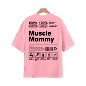 MUSCLE MOMMY OVERSIZED T-SHIRT - S, Blush Pink