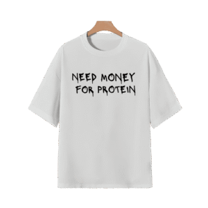 NEED MONEY FOR PROTEIN OVERSIZED T-SHIRT - XL, White