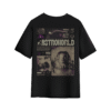 Black Astroworld graphic T-shirt with collage-style Travis Scott–inspired artwork on the back.